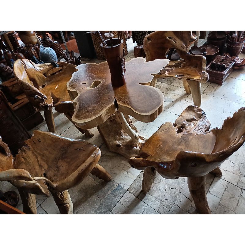 Set kursi Tamu Kursi Teras Antik Akar Jati