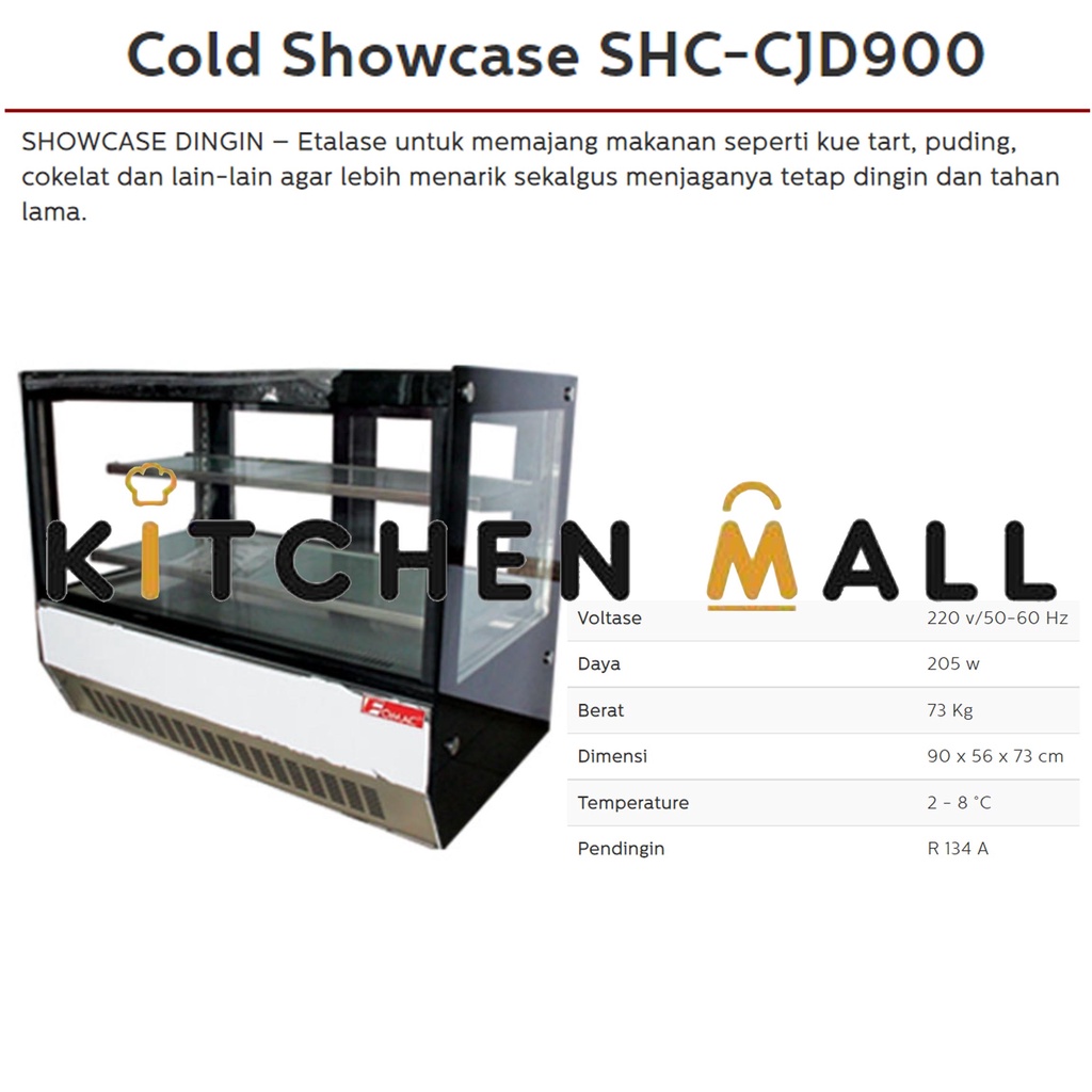 FOMAC SHC-CJD900 Countertop Cake Showcase / Display Cooler Kue