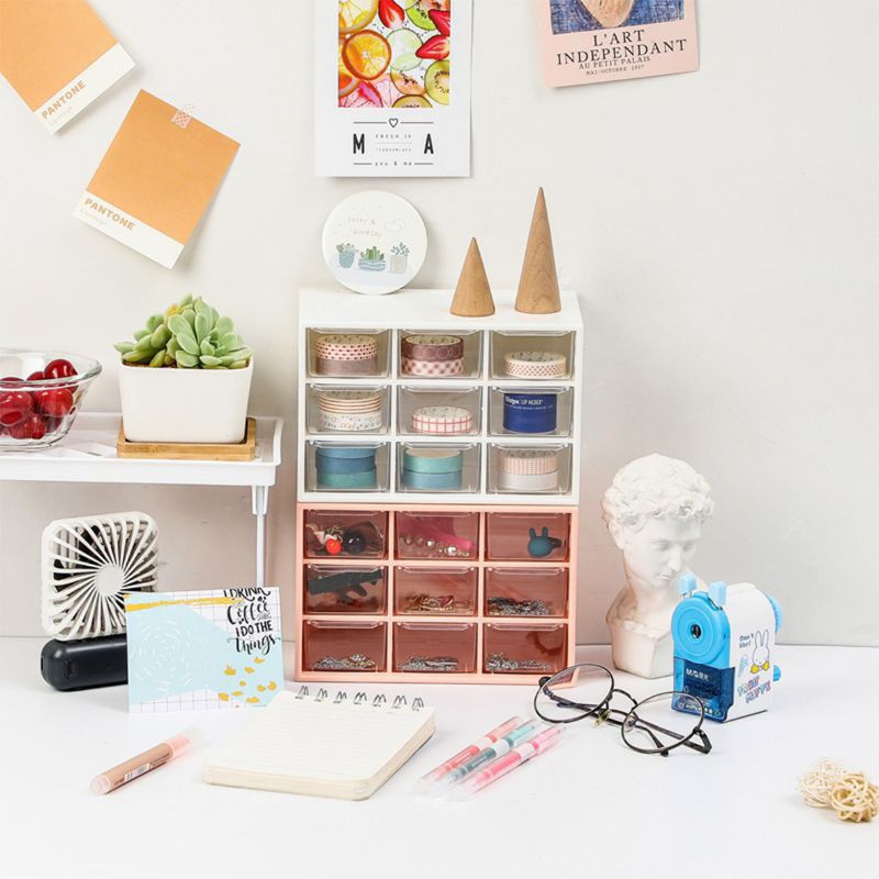 Kotak Laci Mini Serbaguna / 9 Kotak Serbaguna / Kotak Perhiasan / Kotak Aksesoris / Accesories Box