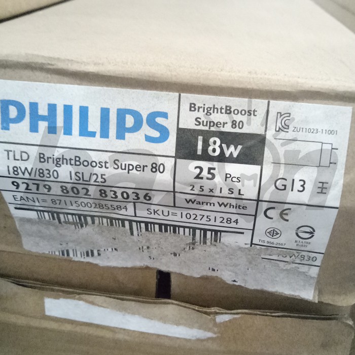 PHILIPS TL-D 18W Super BrightBoost - 60cm - 2700K / 3000K / 4000K / 6500K - KHUSUS OJOL