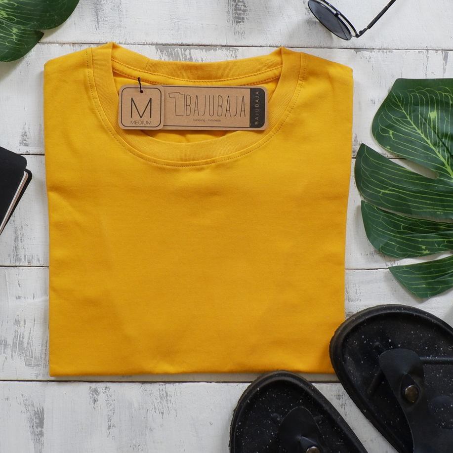 Langsung Beliii Bajubaja basic yellow kaos  polos  