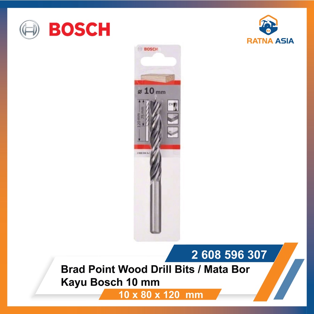Mata Bor Kayu Bosch 10mm Brad Point Wood Drill Bit