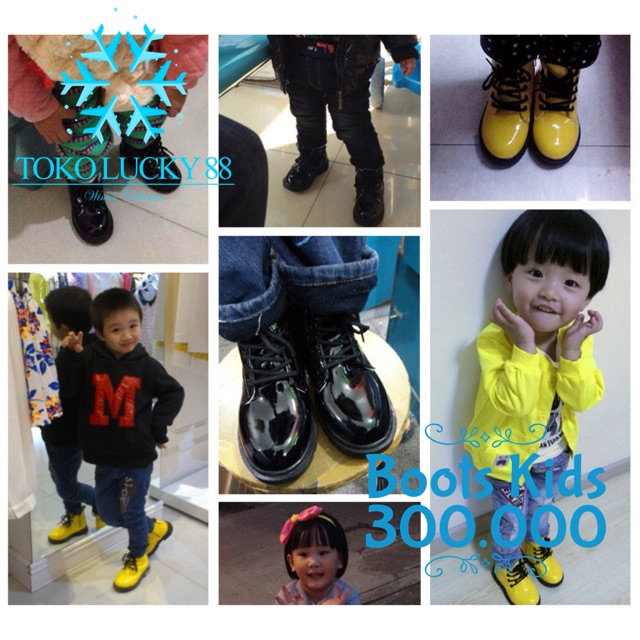 IMPORT Boots Kids Winter waterproof Musim Dingin Anak Lapis Bulu anti air salju