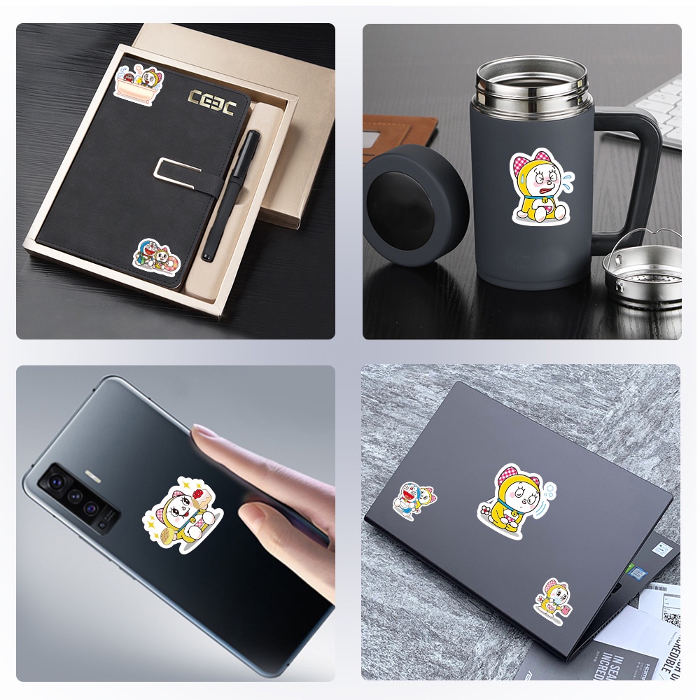 DORAEMON stiker anak kartun jurnal bahan kreatif stiker lucu phone case Cangkir air tangan Buku stik