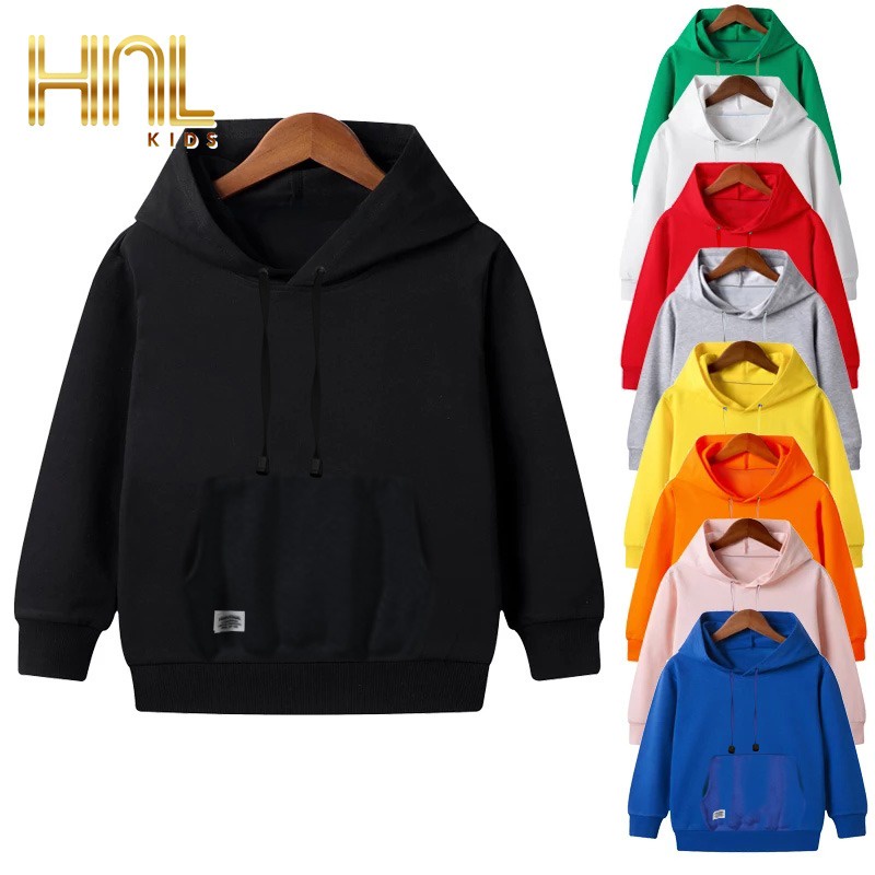 Parisdivarious Sweater Hoodie Jemper Kid Anak Polos Bahan Fleece Size S - XXL (Cowok &amp; Cewek)