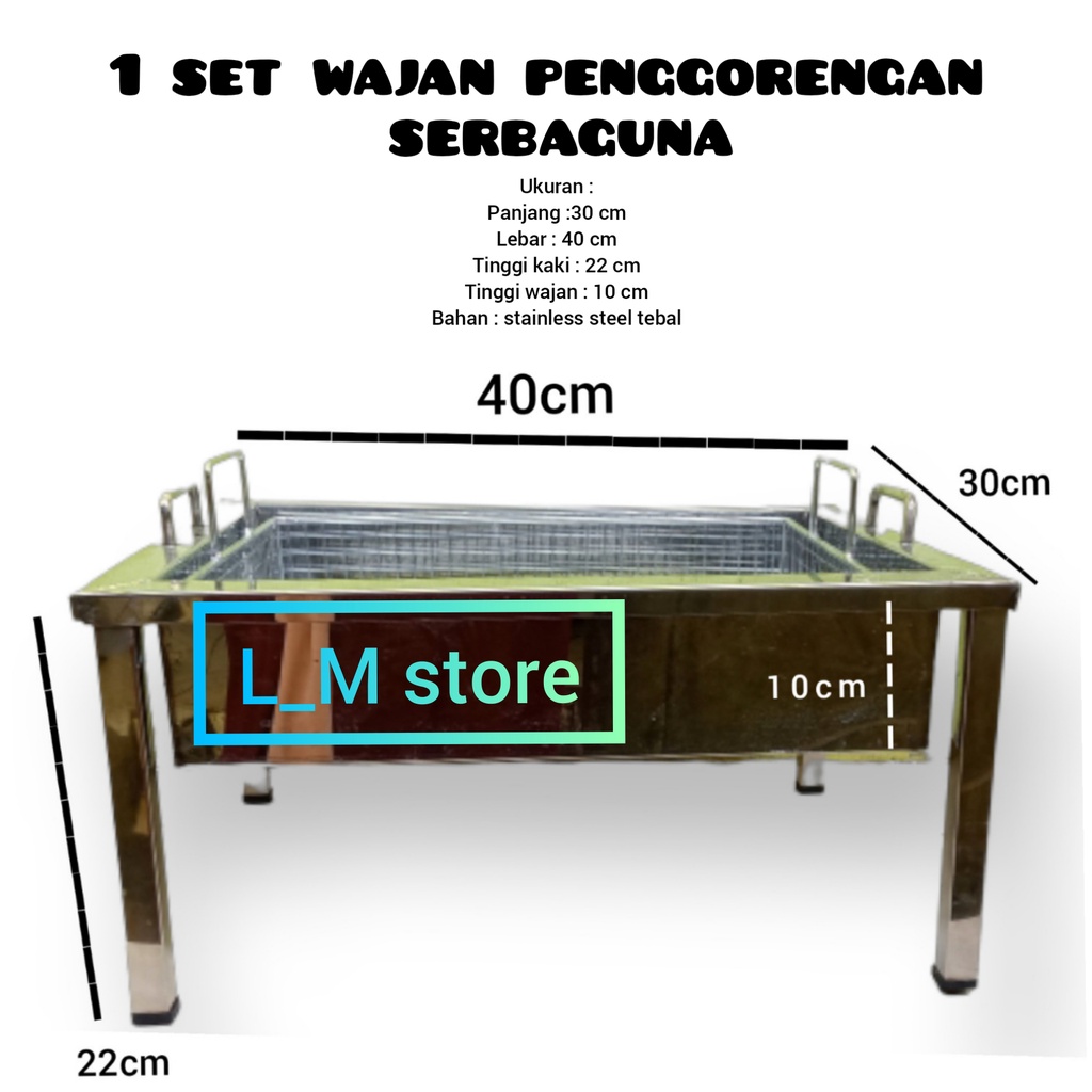 Wajan penggorengan serbaguna stainless steel / penggorengan donat / chiken / pisang goreng madu