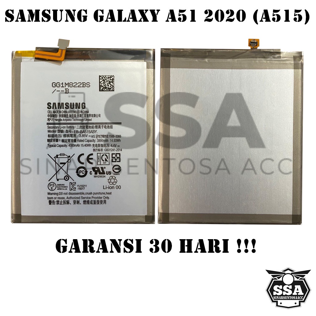 Baterai Original OEM Samsung Galaxy A51 2020 A515 EB-BA515ABY S5Mini EBBA515ABY BA515ABY A 51 HP Ori Battery Batrai Batre Batu Batere GARANSI AWET MURAH