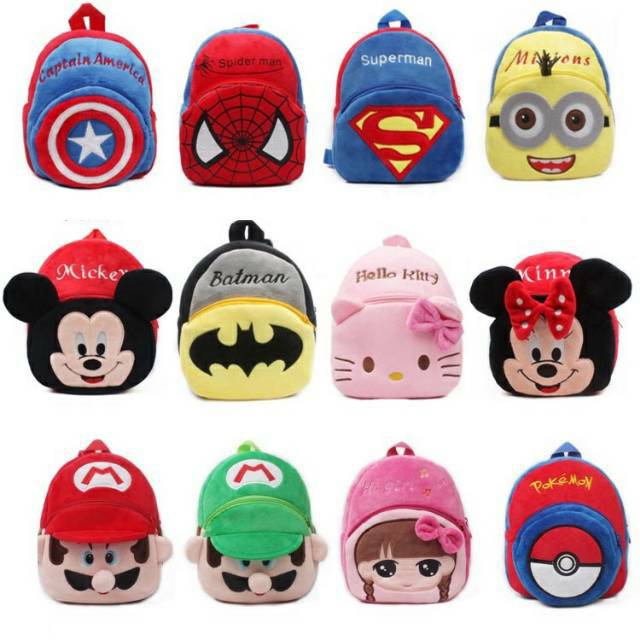 LKM020 Tas Ransel Karakter Anak Sekolah (laki-laki / perempuan) motif 1-20