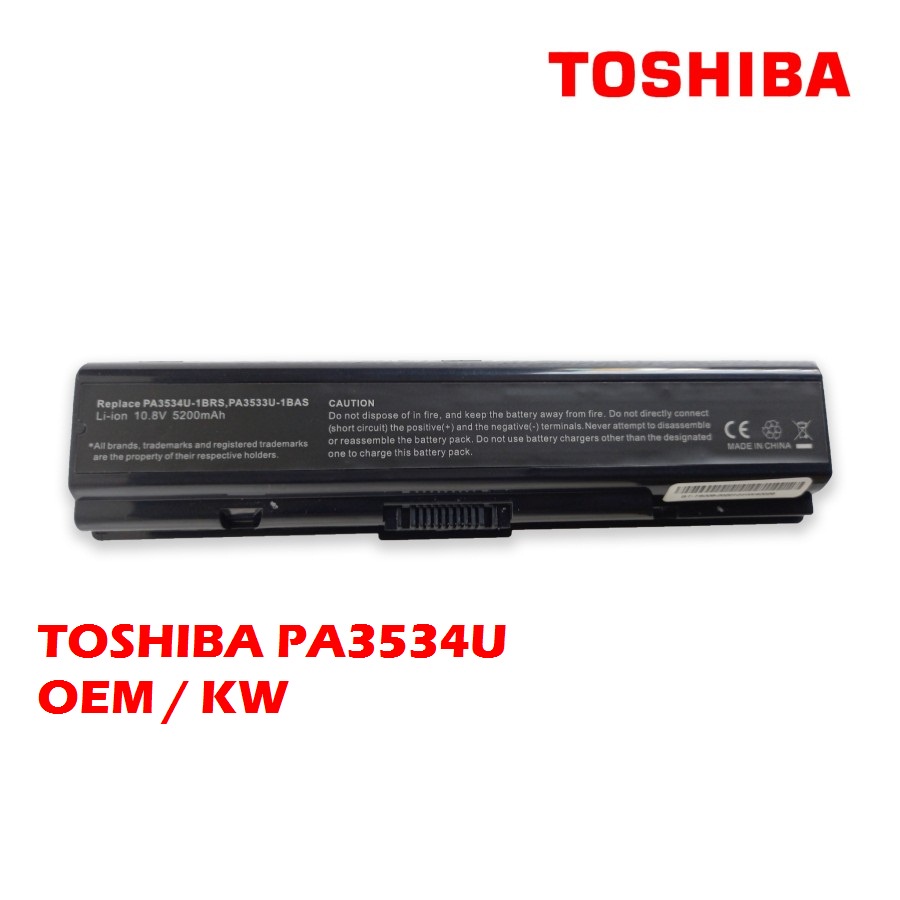 BATERAI TOSHIBA A200 A205 A210 A300 A500 A505 L205 L300 L455 L500 M200 M205 KODE PA3534U PA3535