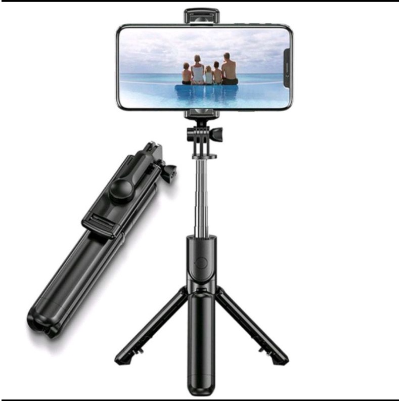 tongsis Magic 3 in 1 K07 Bluetooth Tripod Selfie Stick 70cm  Remote Untuk IOS Android Packing Kotak