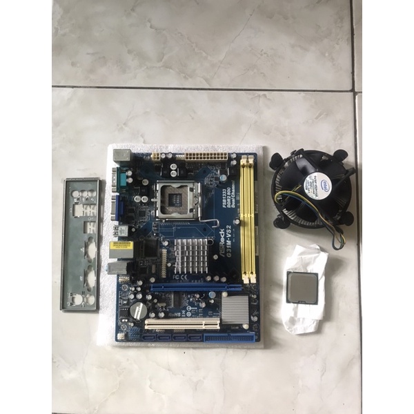 Motherboard Asrock G31M-VS2 + prosesor Core 2 duo 2,9ghz & fan