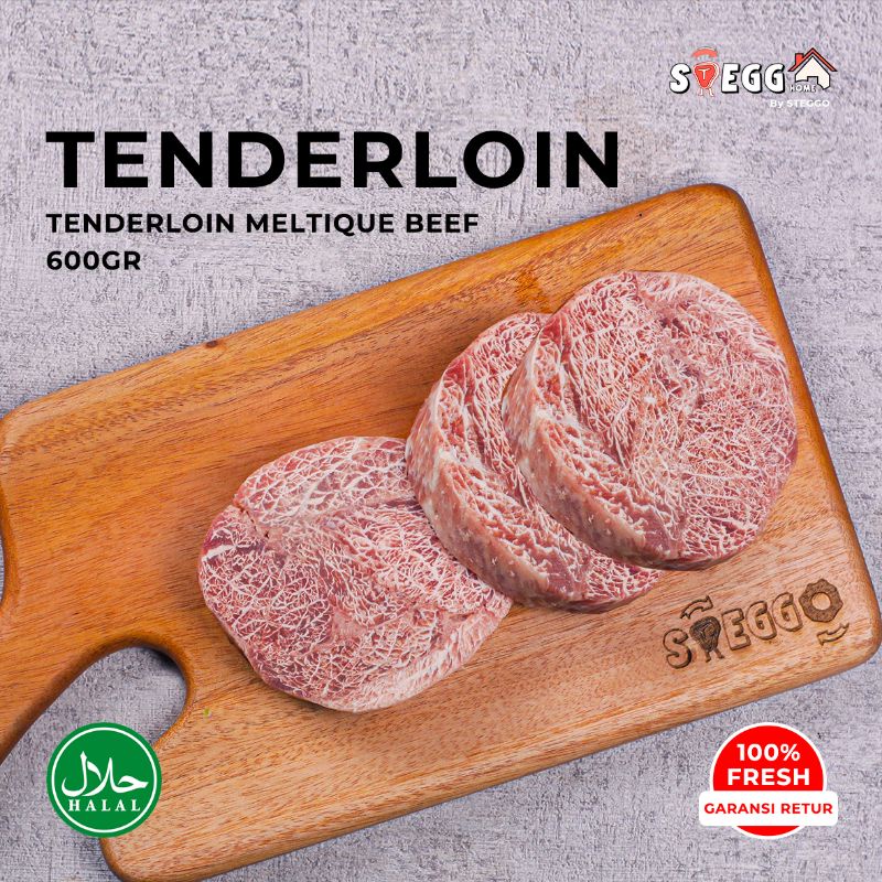 

Tenderloin Beef Steak Premium 600 Gr meltique/ Daging Steak Sapi Tenderloin Halal by Steggo