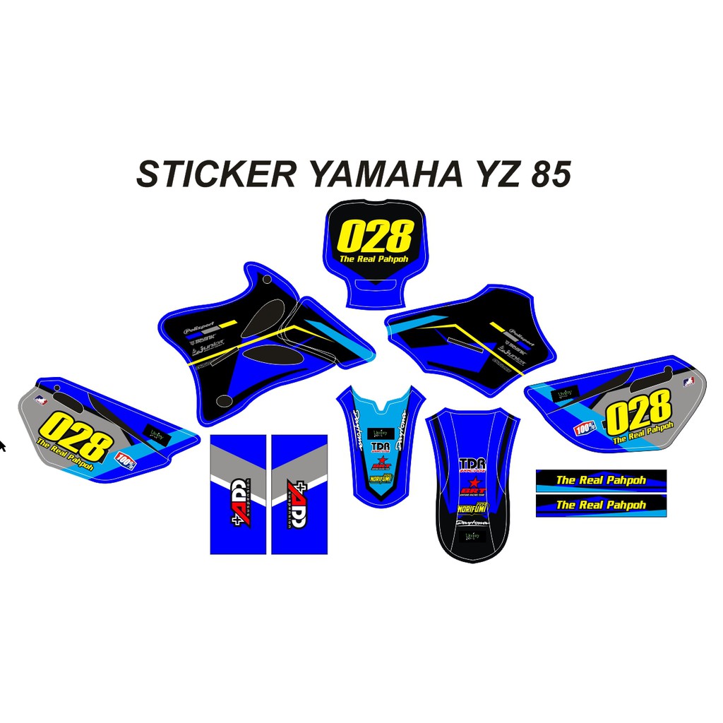 Stiker Decal YAMAHA YZ 85 YZ New YZ Modif Bebek Custom Sticker (14)