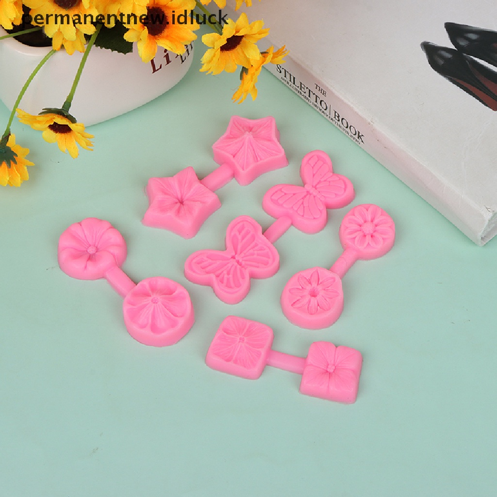 Cetakan Fondant Kue Permen Jelly Cokelat Bentuk Bunga Timbul Bahan Silikon