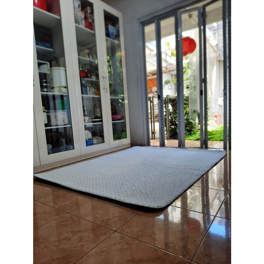 Karpet Bulu Busa Empuk, Anti Slip, Rose by Fonix 150x190 White-1