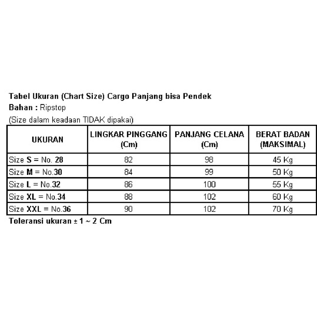 Celana Cargo/Kargo Pria/Cowok Panjang Bisa Pendek dgn Resleting - Hitam