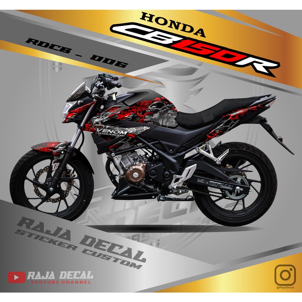 Decal Sticker Striping CB 150R Streetfire Fullbody - Dekal Stiker Variasi CB 150 R Desain New Venom 