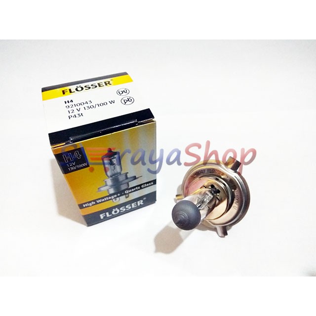 Flosser Lampu Halogen H4 12V 130/100W Halogen