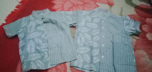 Imut Batik Anak & Ayah Daun Lurik Baju Batik Anak Cowok Kemeja Batik Anak Batik Anak Laki-laki