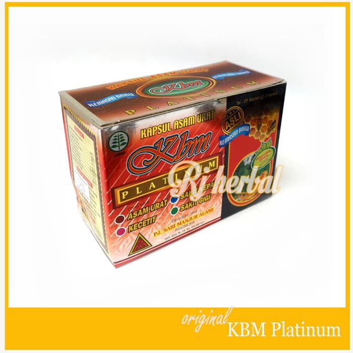 JAMU / OBAT KBM PLATINUM KAPSUL ASAM URAT KECETIT SEHAT & AMAN