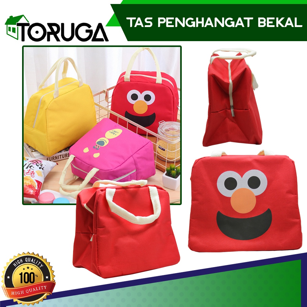 TAS PENGHANGAT BEKAL MAKANAN KOREAN INSULATED LUNCH COOLER BAG BOX MOTIF KARAKTER