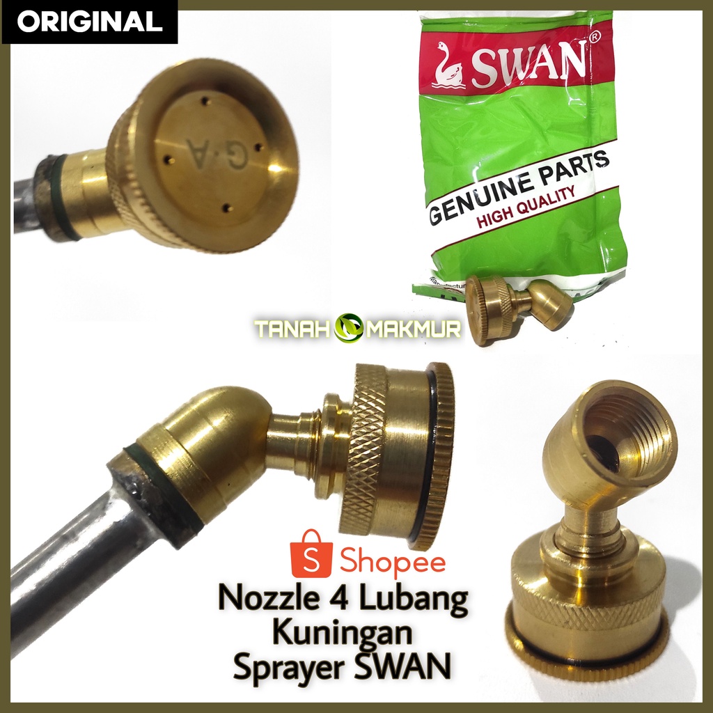 NOZZLE SPUYER KUNINGAN 4 LUBANG SPRAYER TANGKI SWAN NOSEL NOZEL ASLI ORIGINAL SPAREPART GENUINE PART