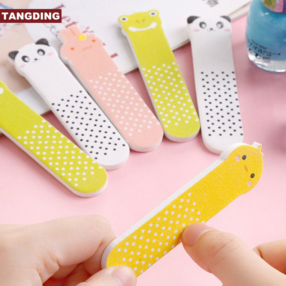 【COD Tangding】Emery Strip Nail File Mini Cartoon Animal Patern Nails Strips Nail Small Rubbing Strips for Polishing