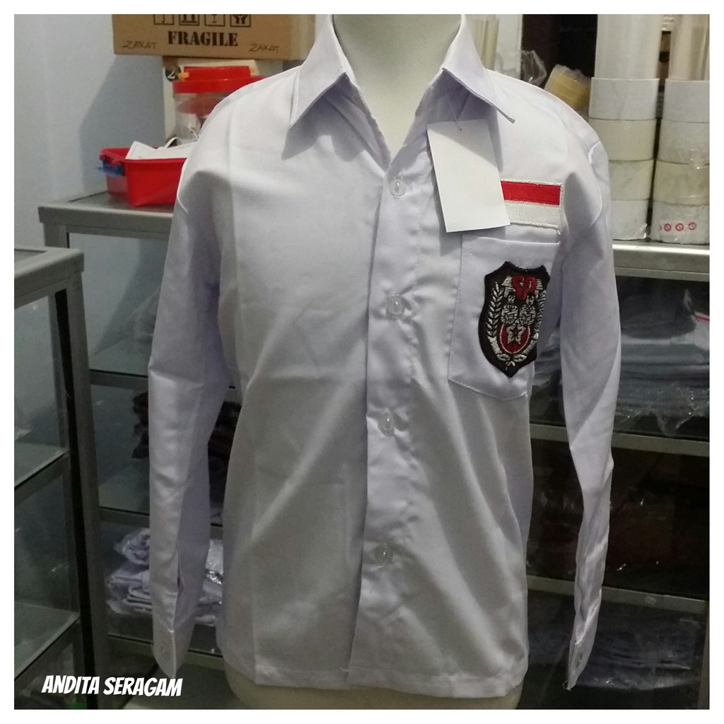 Baju/Kemeja Panjang SD Putih Bahan Oxford Seragam Sekolah