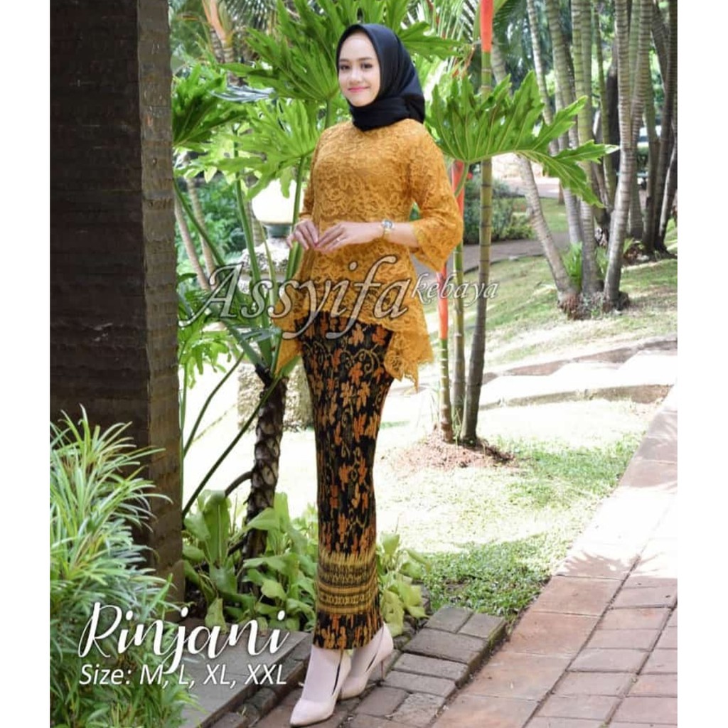 SETELAN BAJU KEBAYA BRUKAT RINJANI MODERN / SET KEBAYA RINJANI BRUKAT PINGUIN / SETELAN KEBAYA BROKA