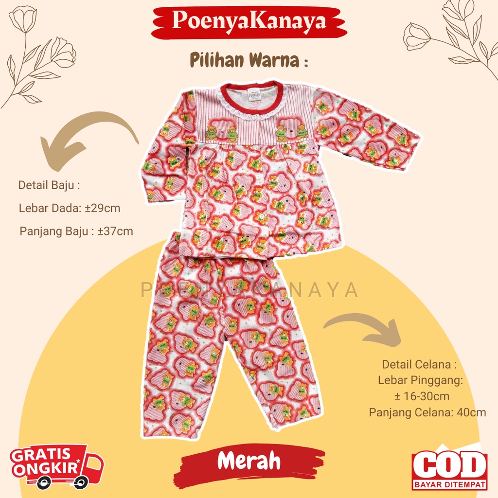 setelan Baju Bayi Piyama Bayi Panjang BEAR BEAR Fauzan 6-18 bln SPY107