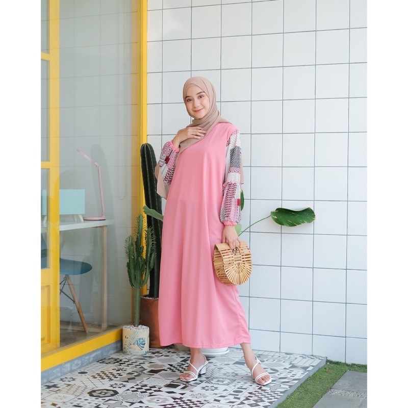 Gamis Rumahan Terlaris Long Dress Simpel Bahan Tebal Grosir Baju Gamis Fashion Muslimah Kekinian