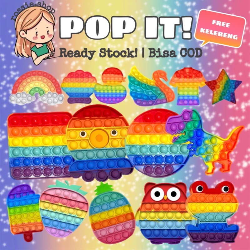 READY!READY! Fidget Pop It Rainbow Lengkap Murah/Mainan Sensorik Pereda Stres/Pop It Viral-1