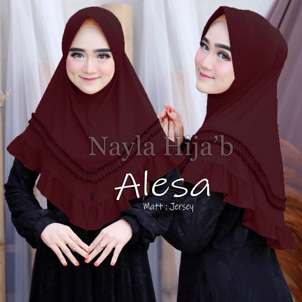 Jilbab Instan terbaru Hijab Bergo Alesa Kerudung Jersey Premium termurah dan terlaris Nayla Hijab-1