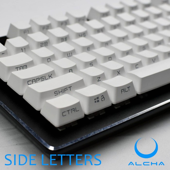 ALCHA KEYCAPS PBT SIDE LETTERS PRINT MECHANICAL KEYBOARD WHITE