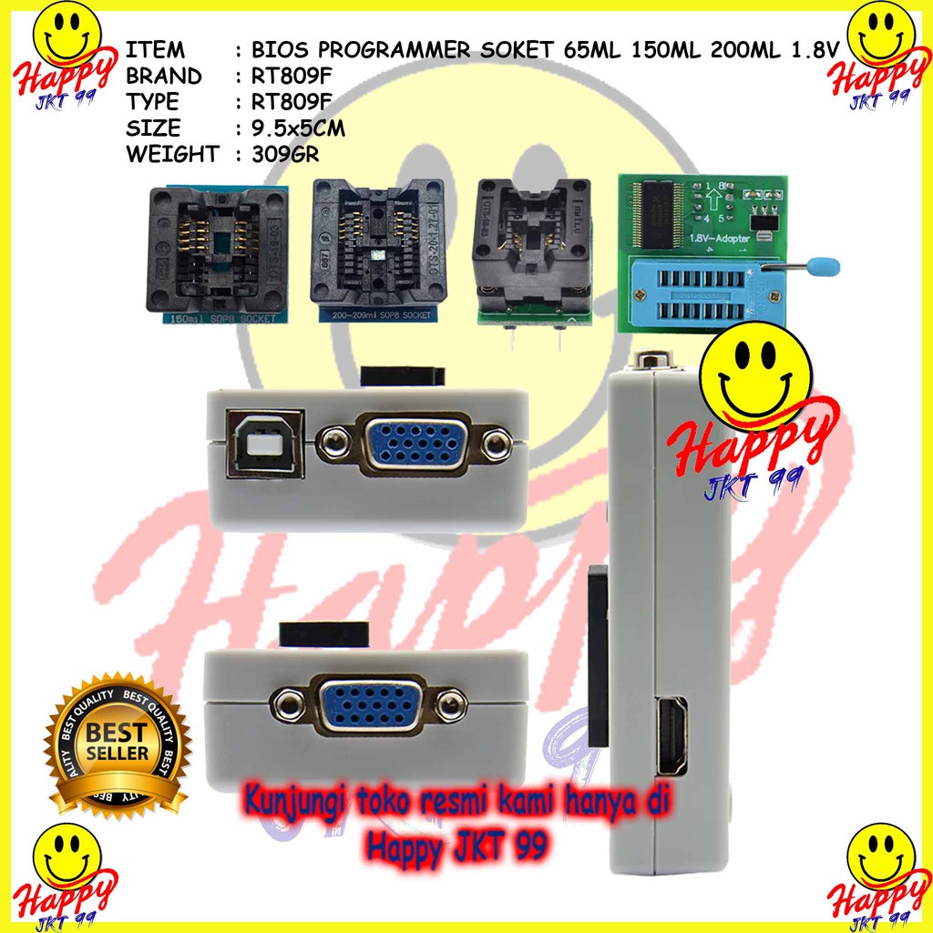 [ HAPPY JKT 99 ] FULLSET ALAT FLASH BIOS PROGRAMMER RT809F 150ML+200ML+0.65ML+1.8V ORIGINAL