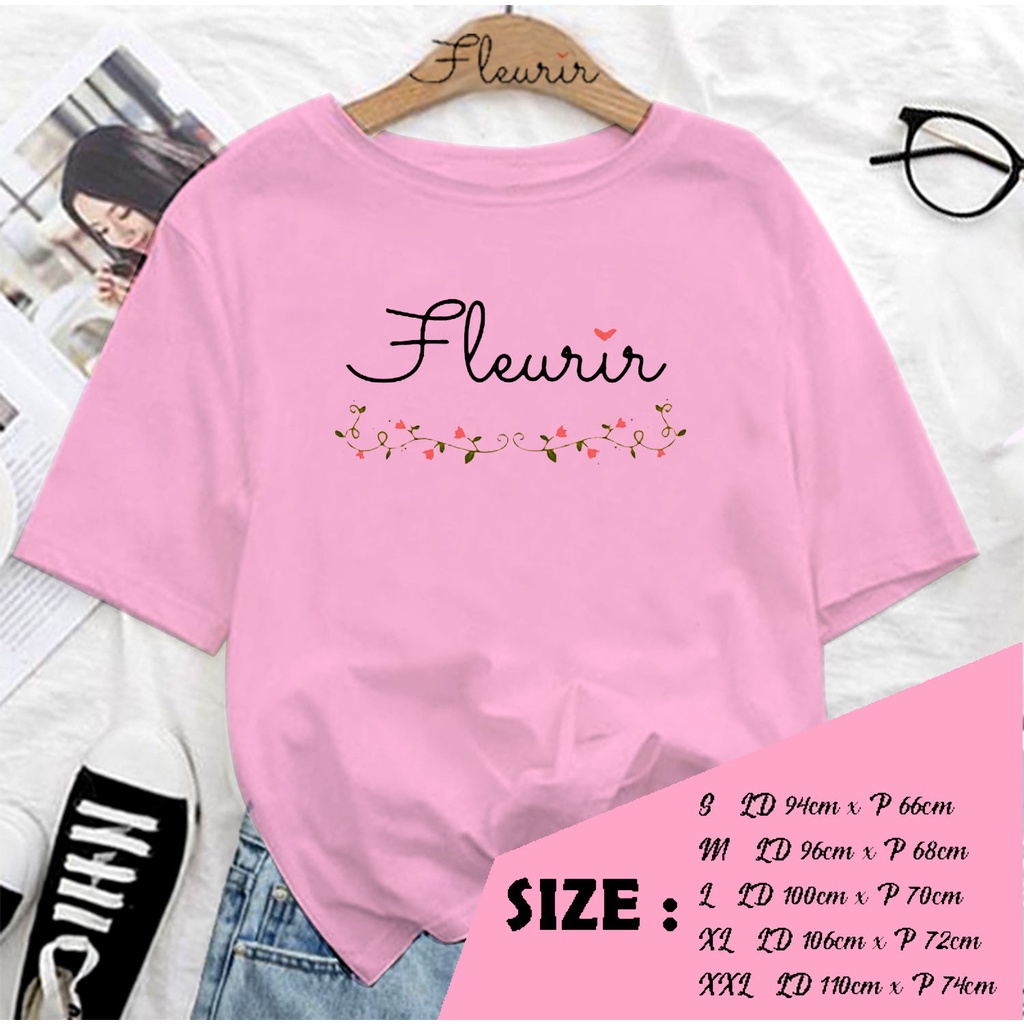 FLEURIR - KAOS LUCU NYAMAN KATUN WANITA DEWASA UNISEX
