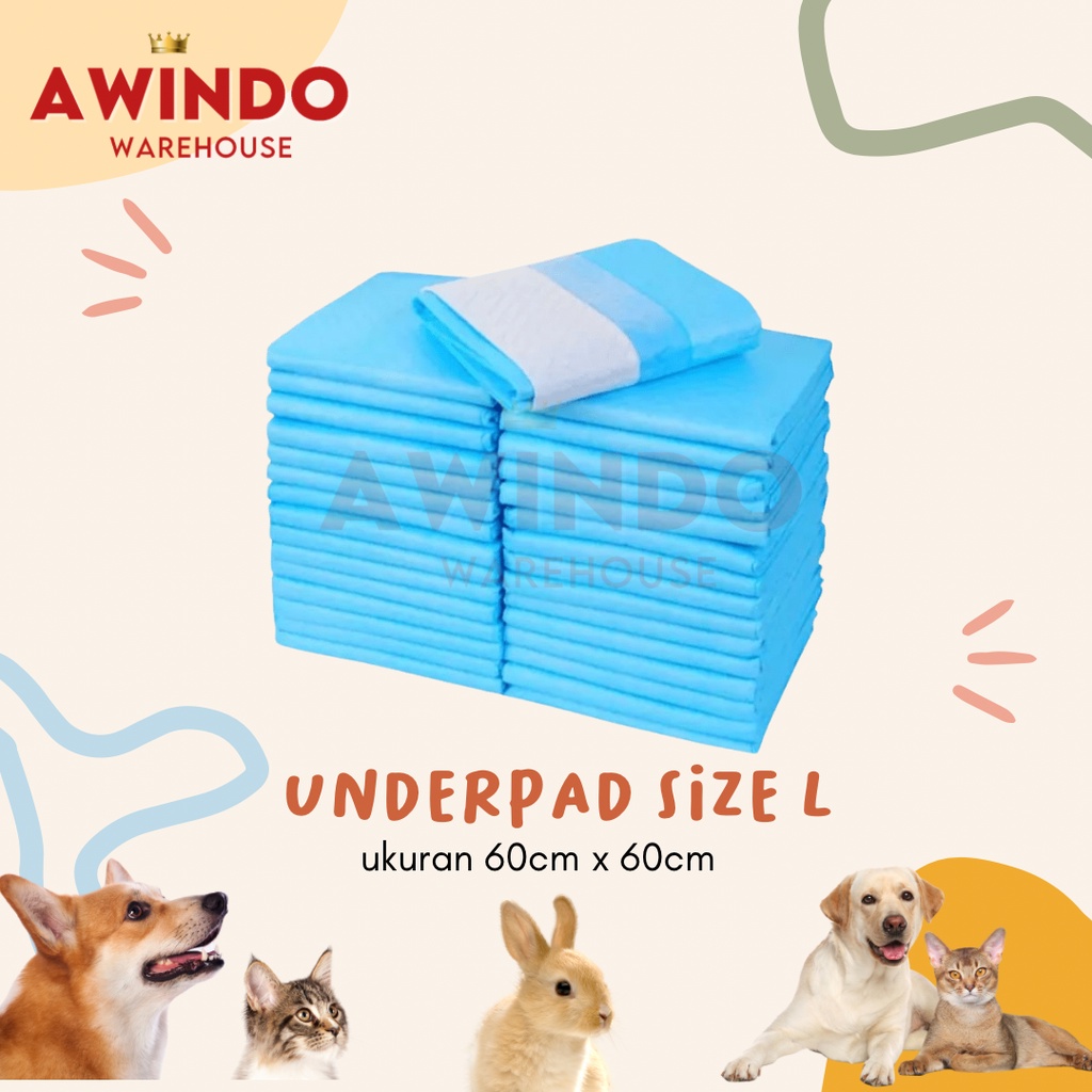UNDERPAD SIZE L - Alas Pipis Pup Underpad Kucing Anjing Perlak Tatakan Pet Toilet Portable