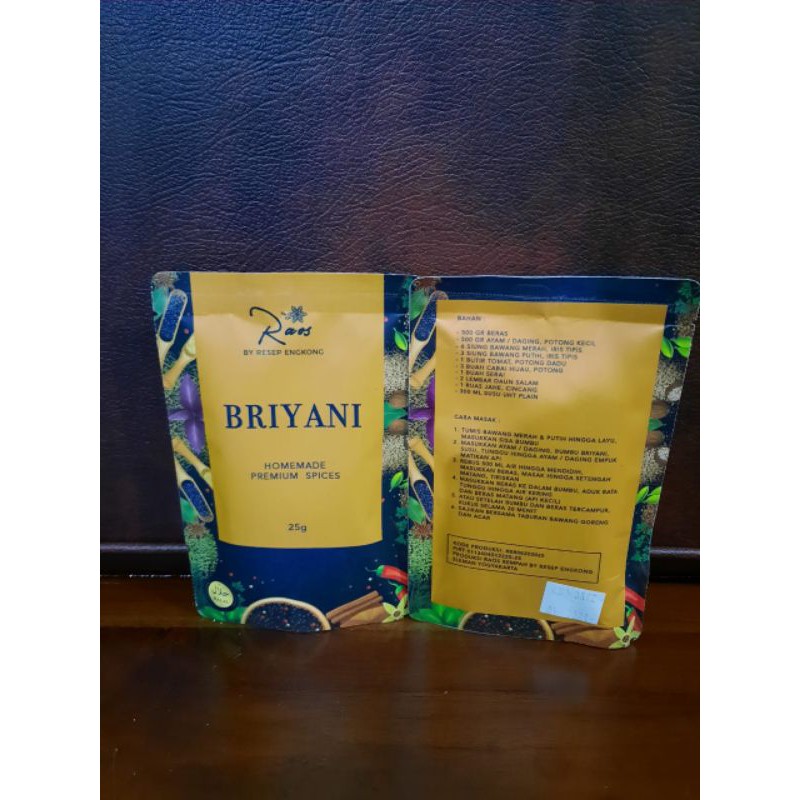 

Bumbu Briyani Spesial Raos by Resep Engkong, Homemade premium spices. bumbu instan briyani