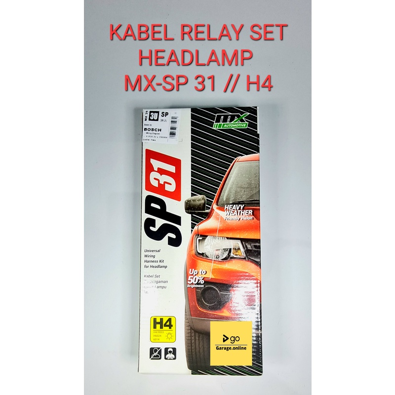 KABEL SET HEADLAMP MX SP 31 RELAY 2 RILEI 3 UNTUK LAMPU UTAMA H4 MOBIL UNIVERSAL 12 VOLT ORI