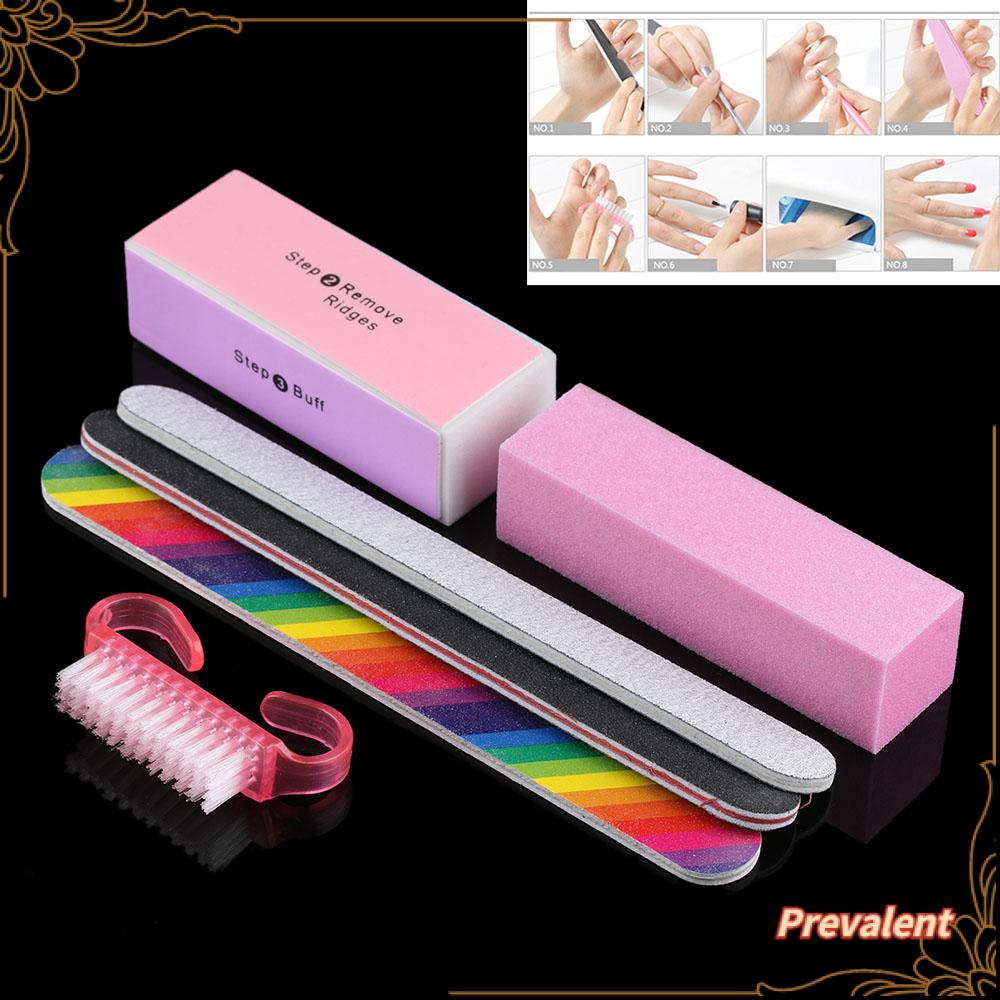 6pcs / lot Balok Buffer Kuku Tahan Lama Untuk Pedicure