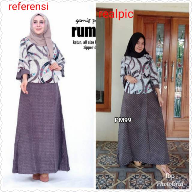 CP GAMIS TRUNTUM 2696 - GAMIS PEPLUM RUMBAI Original batik bisa COUPLE