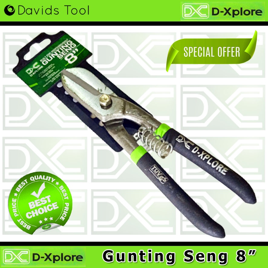 Gunting Seng Plat Baja Ringan Holo Hollow D-Xplore 8 Inch
