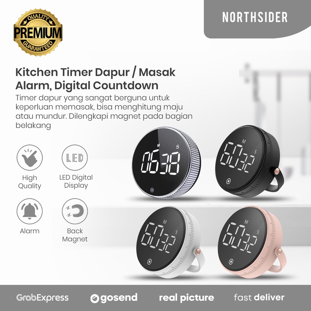 KITCHEN TIMER DAPUR - MASAK | HEYO ROTATION DIGITAL COUNTDOWN