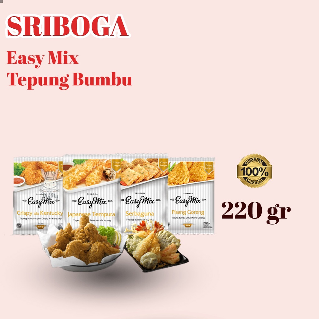 

SRIBOGA EASY MIX TEPUNG BUMBU ALL VARIAN 220 GR