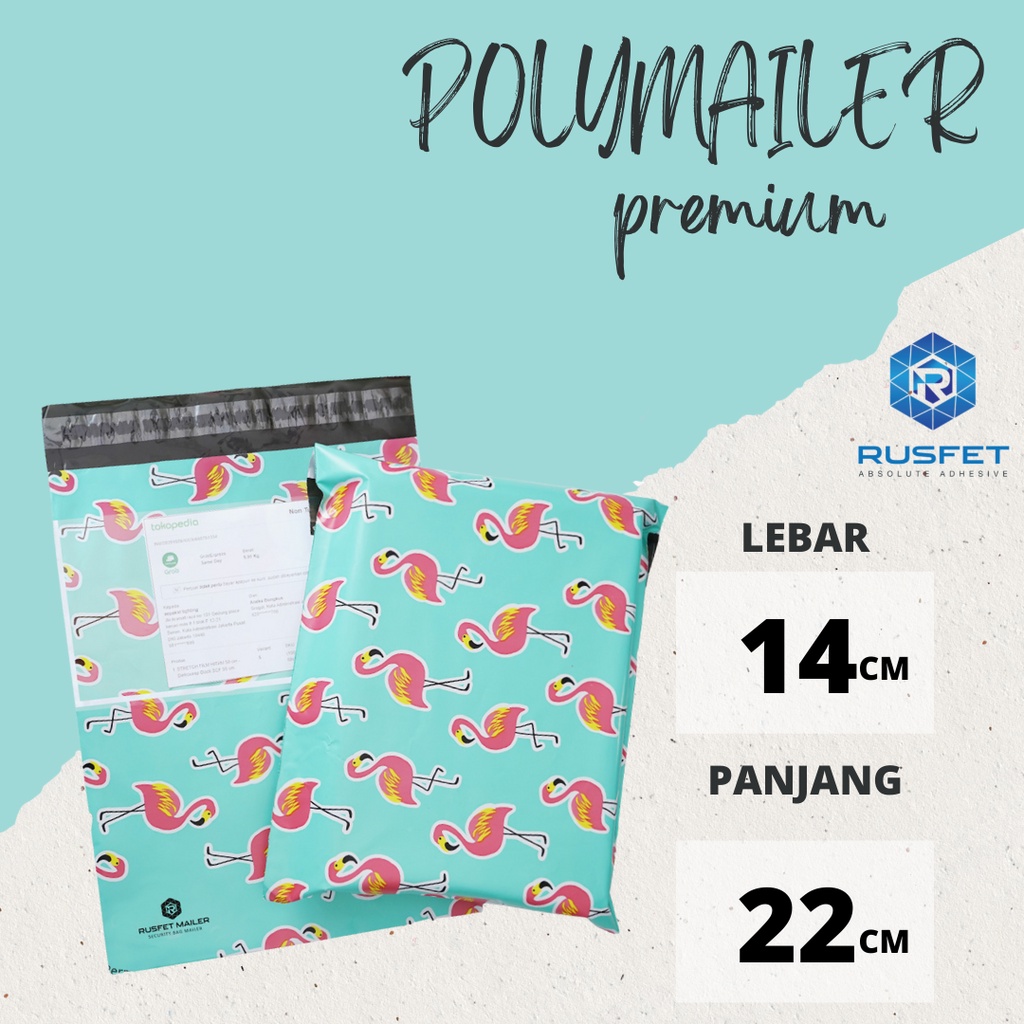 

AMPLOP PLASTIK POLYMAILER POLIMAILER PACKING ONLINE PREMIUM MOTIF FLAMINGO 14X22