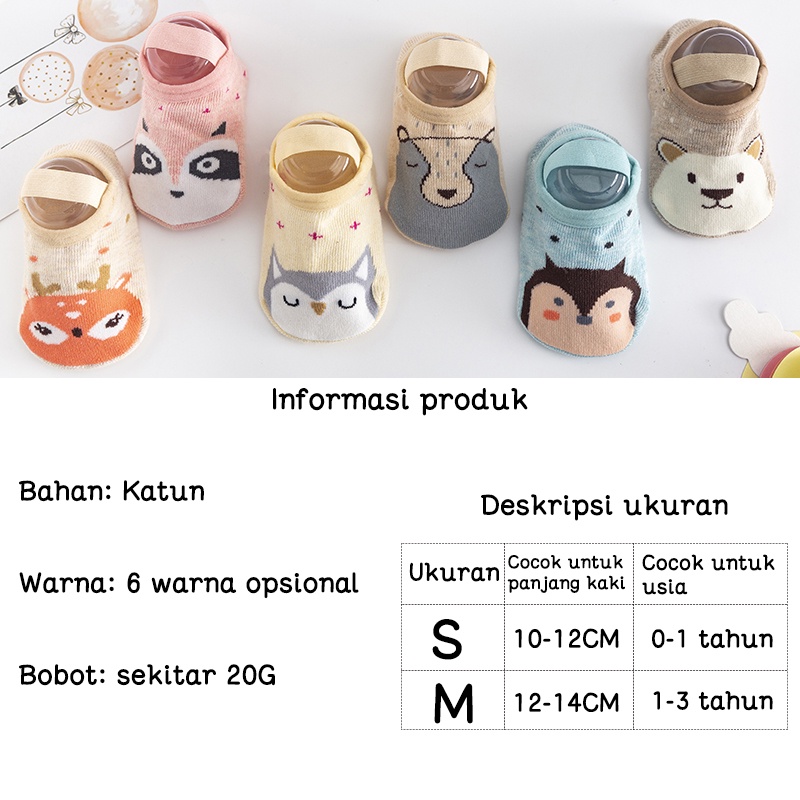 Kaos kaki anak bayi ankle dengan strap/Kaos kaki bayi/Sepatu kaus kaki anak bayi bahan katun anti slip/Kaos kaki anti slip  L116/117