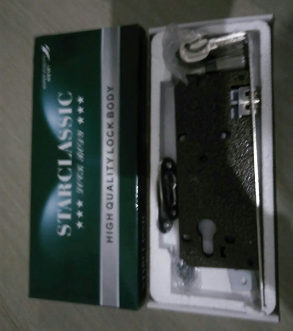 Pull Handle Tarikan Kunci Pintu Rumah Dua Mahoni Kotak Gepeng + Body Pelor + Ring Kunci