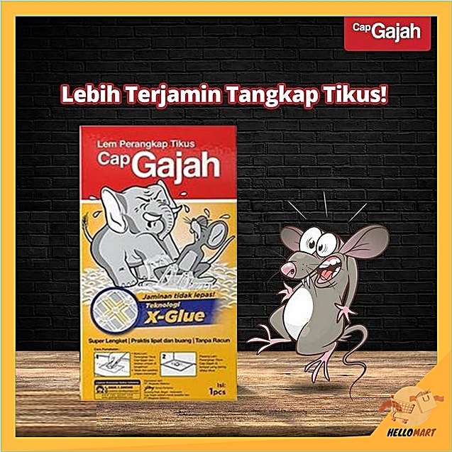 ORIGINAL Lem Tikus Cap Gajah PAPAN 70gr / Perangkap Tikus / HELLOMARTID