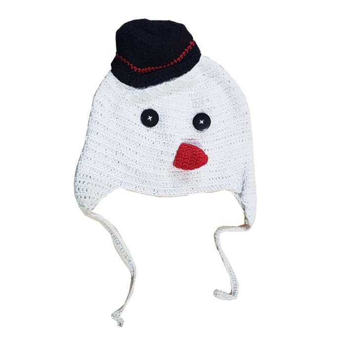 Topi Natal Anak Snowman Hat / Kupluk / Baby Hat / Christmas  / Aksesoris Bayi / Topi Rajut Baby