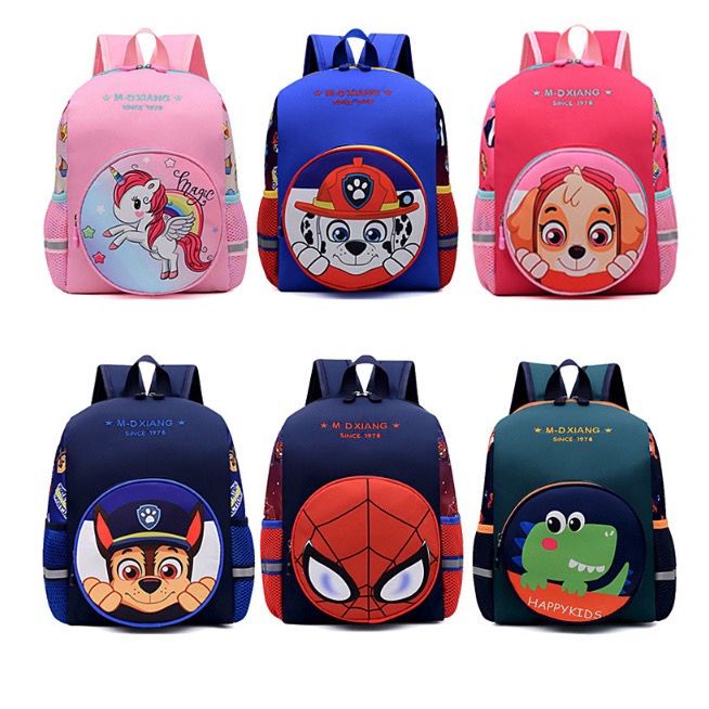 TAS RANSEL KARAKTER ANAK TK MOTIF PAW DINO UNICORN SPIDERMAN 2033